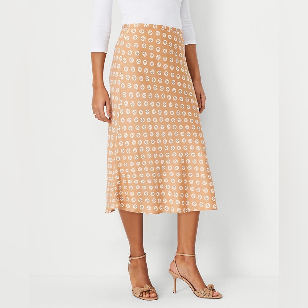 NWT Ann Taylor Floral Print Midi Slip Skirt